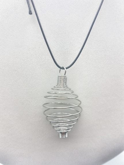 A SPIRAL pendant made of silver wire.