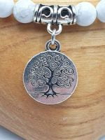 BRACELET CHARM WITH HOWLITE AND TREE OF LIFE.