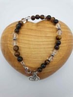 A bracelet with tiger's eye beads and silver charm (TIGER'S EYE, PENDANT) would be replaced with:
A MEN'S BRACELET WITH ROCK CRYSTAL, TIGER'S EYE AND LION PENDANT.