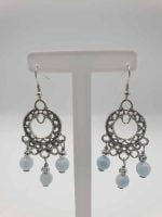 AQUAMARINE EARRINGS earrings with aquamarine beads.
