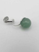 Green jade pendant on silver chain with accents ROUND GREEN AVENTURINE CLIP EARRINGS.