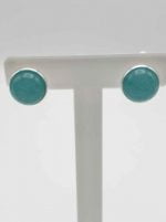 Pair of CLIP-ON EARRINGS WITH JADE on support.