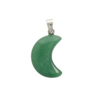 A MOON GREEN AVENTURINE PENDANT on a white background.
