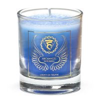 A scented votive candle of Archangel Michael.
