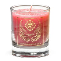A Scented Arcangel Uriel Votive Candle adorned with a gold logo.