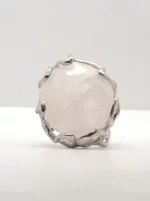 anello con quarzo rosa