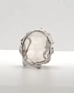 anello con quarzo rosa