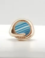 anello tondo agata blu