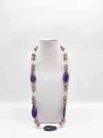 Purple Jade and Strawberry Quartz Necklace